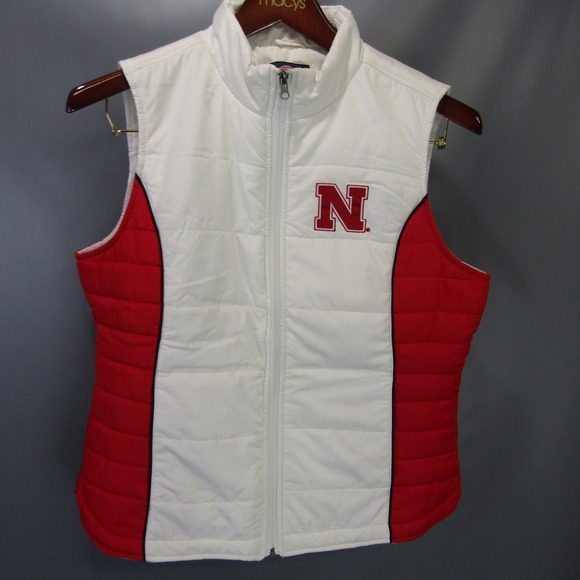 Carl Banks Nebraska Corn Huskers Vest Puffer Sleeveless Full Zip L University - Picture 1 of 8